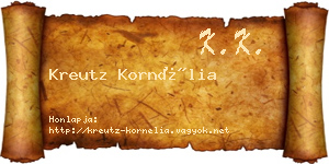 Kreutz Kornélia névjegykártya