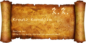 Kreutz Kornélia névjegykártya